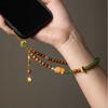 Chinese Style Mobile Phone Chain Vintage Antique Green Wrist Rope Pendant  Girls