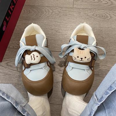 Guochao нишевые оригинальные уродливые милые туфли на платформе с большой головой и пышным верхом, женские, новые весенние, универсальные студенческие кеды