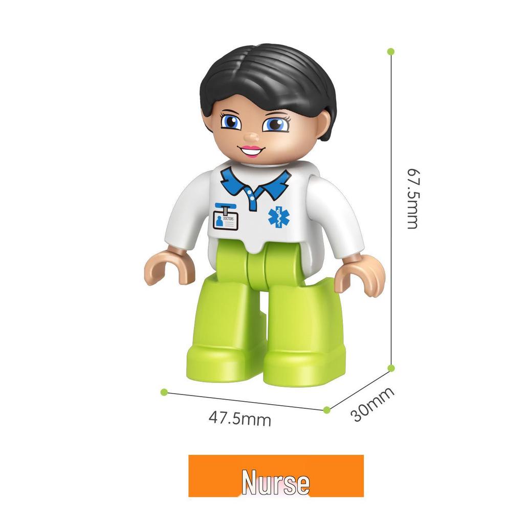 Совместимо с LEGO Duplo: Крупные блоки, Аксессуары, Фигурки, Минифигурки, Куклы, Персонажи и Профессиональные роли (например, Полиция)