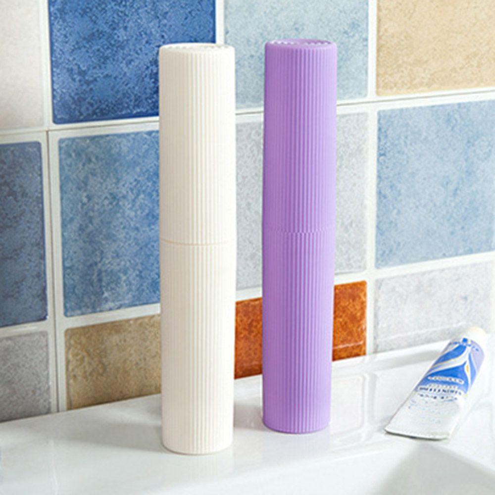 Container Toothpaste Travel Portable Toothbrush Holder Plastic Cylinder Case Storage Box