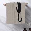 Black Cat Holding On Soft Face Towel Quick Dry Pool Bath Cotton Towels Breathable