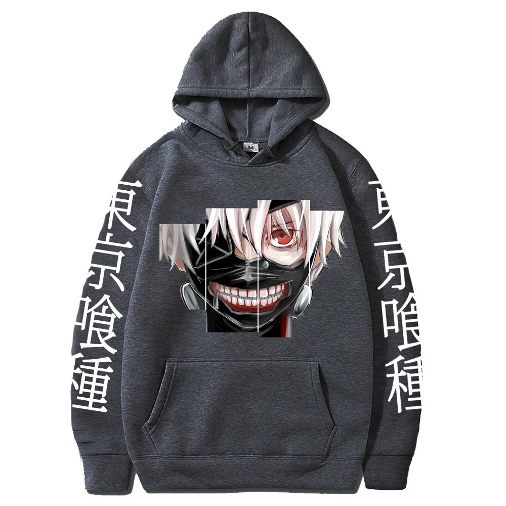 Толстовка с капюшоном в стиле аниме «Токийский гуль», пуловер с длинными рукавами, свободная повседневная женская одежда, мужские толстовки большого размера с принтом, топы в стиле Харадзюку