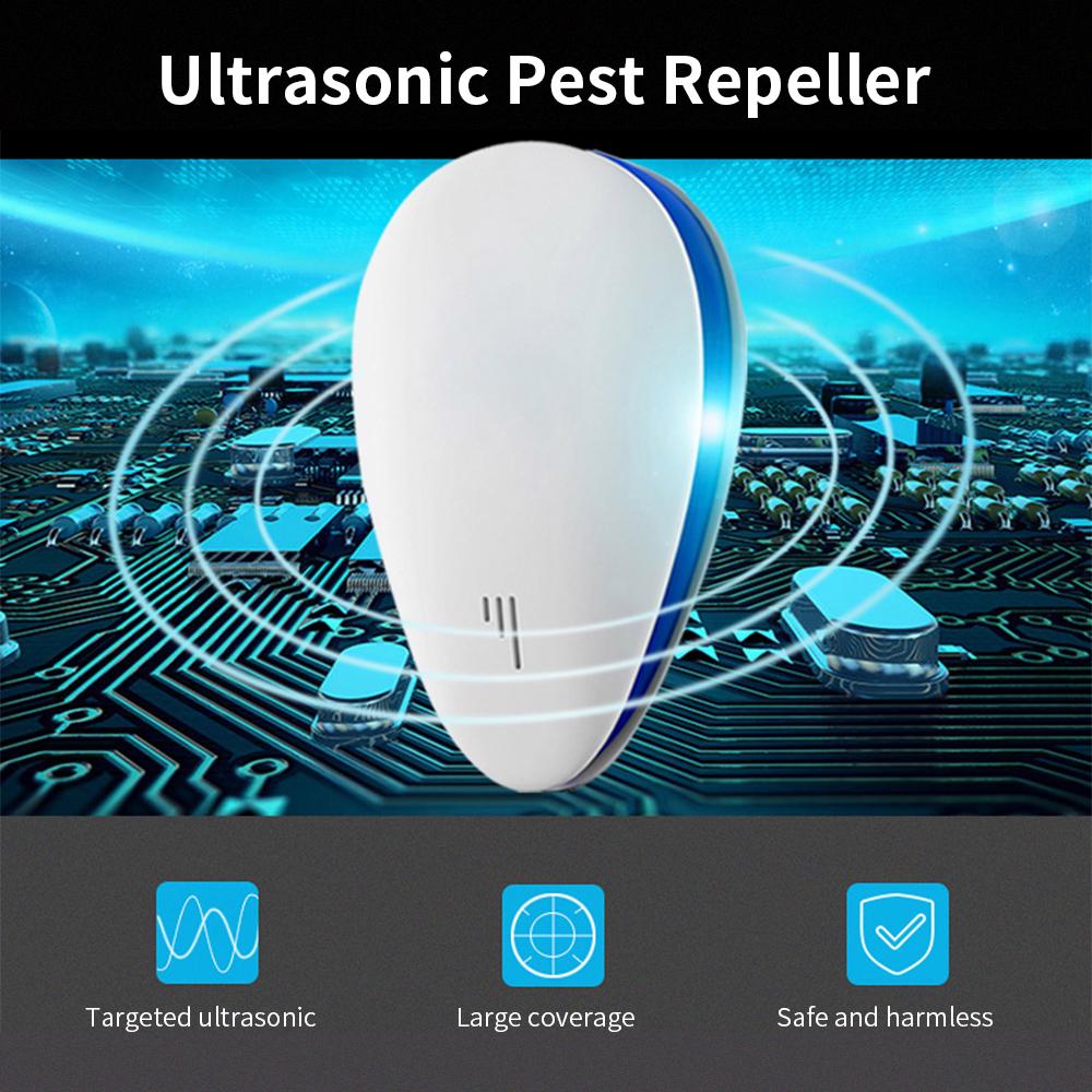 Ultrasonic Pest Repeller Plug Electric Pest Control - Professional Home Repellent - For Fleas,