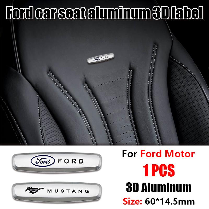 BBAO9 1/2Pcs 60mm 3D Metal Car Seat Interior Badge Emblem For Ford Mustang Shelby Cobra Focus Mondeo F150 MK2 Auto Tuning Accessories