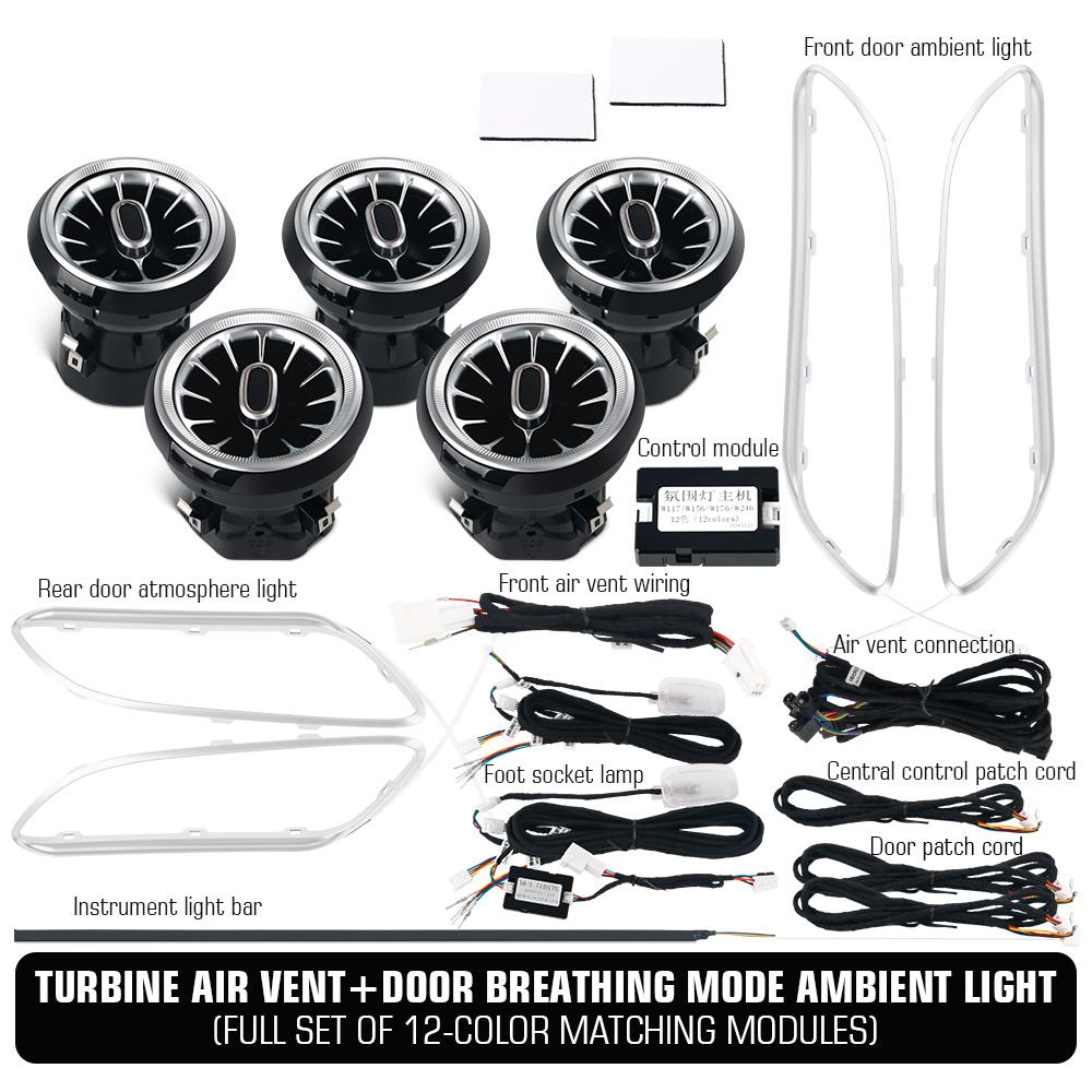 Для Mercedes-Benz A/CLA W176/CLA W117/GLA W156 13-18 12/64 цвета Подсветка салона Светодиодная подсветка Декоративная лампа для воздуховодов турбин