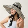 with Windproof Strap Women Striped Fisherman Hat Solid Color Sunshade Hat Bucket Hat  Camping