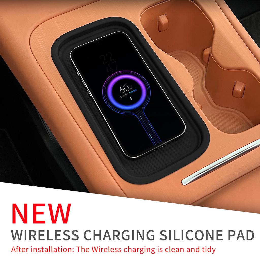 For Leapmotor C10 C16 2025 2025 Anti -Dirt Pad Silicone Wireless Charging Mat Anti-slip Protective Pad Car Accessiories Black