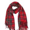 Корейский женский ретро красный клетчатый шарф - Зимняя теплая шаль и подарок на Новый год