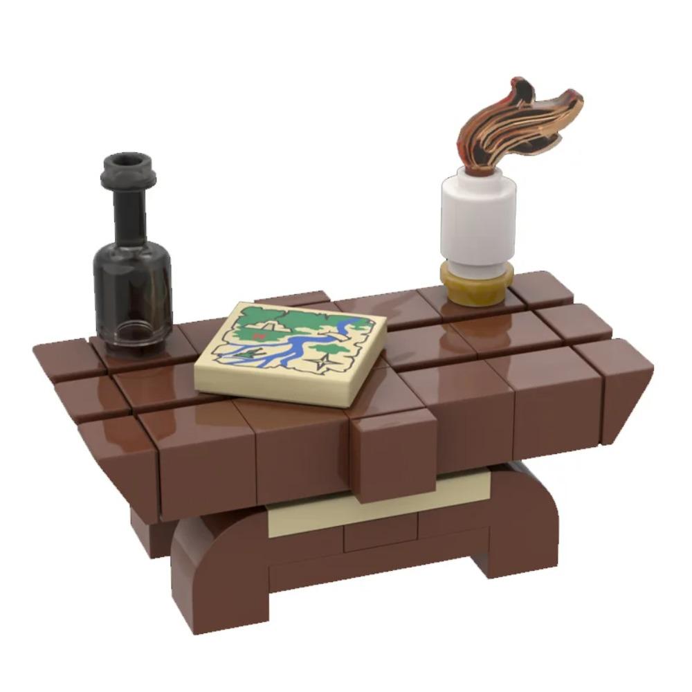 Игрушки из строительных блоков MOC Серия средневековой настольной мебели Модель Креативное украшение Игрушки для самостоятельной сборки Праздничные подарки для всех