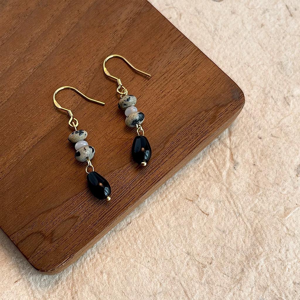 Серьги-подвески оригинального дизайна, этнический стиль, серьги из бисера из натурального камня, серьги в стиле ретро и персонализированные новые серьги в китайском стиле