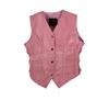 Зимний стильный кожаный розовый жилет Барби пальто из овчины нарядный женский жилет