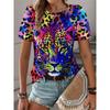 Summer Women's T Shirt 3d Print Colorful Leopard Graphics Tees Casual Short Sleeve Tops Fashion O-Neck T Shirt for Women