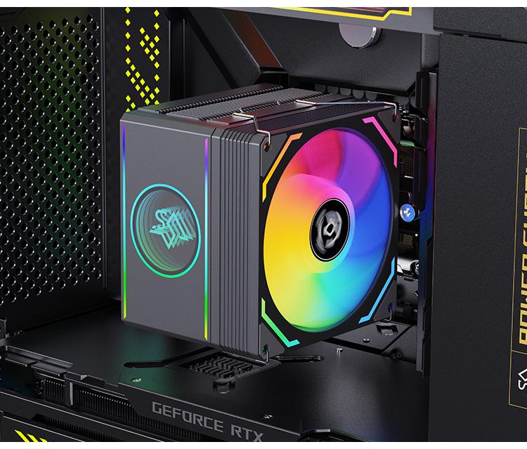 Бесшумный процессорный кулер SNOWMAN Bingman MX96, 6 тепловых трубок, воздушное охлаждение, совместим с 1700, X99, AMD и 2011.