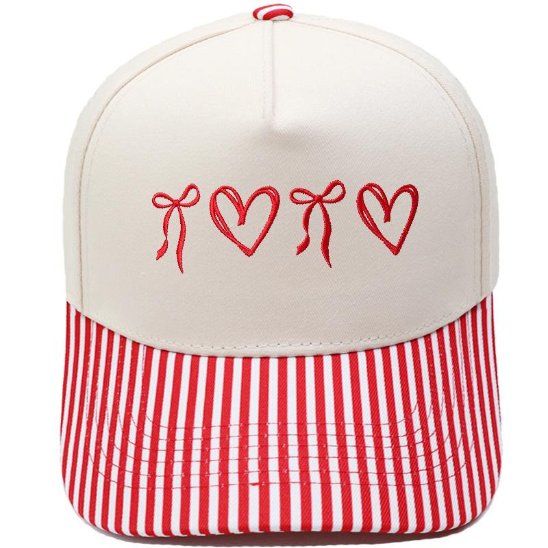 New butterfly love knot truck driver hat embroidery retro leopard print color matching baseball cap European beautiful woman leisure