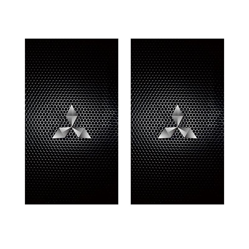 2Pcs Car Center Pillar Stickers Auto Logo B-Pillar Decals Decorative For Mitsubishi L200 ASX Pajero Outlander Xpander Lancer EVO