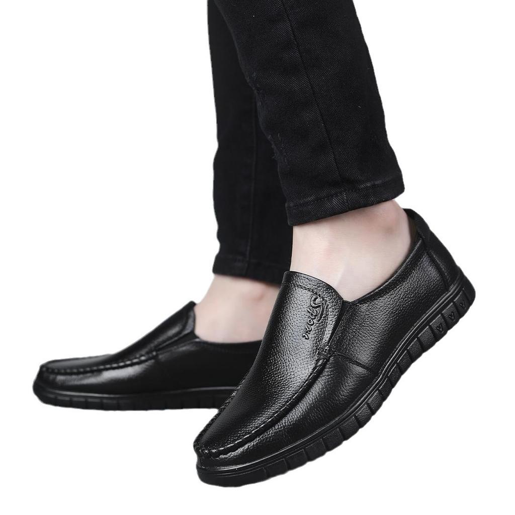 Douyin Premium Men's Shoes 2025 New First-layer Cowhide Men's Versatile Breathable Casual Leather Shoes Driving Shoes 8823