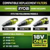 Vacuum Filter Replacement Compatible with Ryobi P712 P713 P714K 18V Hand Vacuum Cleaner, Air Filter Support Assembly Replace A32VC04 533907001