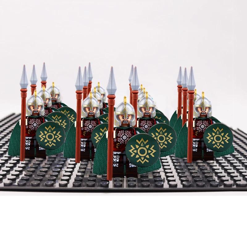 13 шт. Гвардейцы Гондора Копейщики Пехота ПРОТИВ Римских Солдат Эомер Воин Рохана Фигурки Набор Блоков Игрушки для Детей
