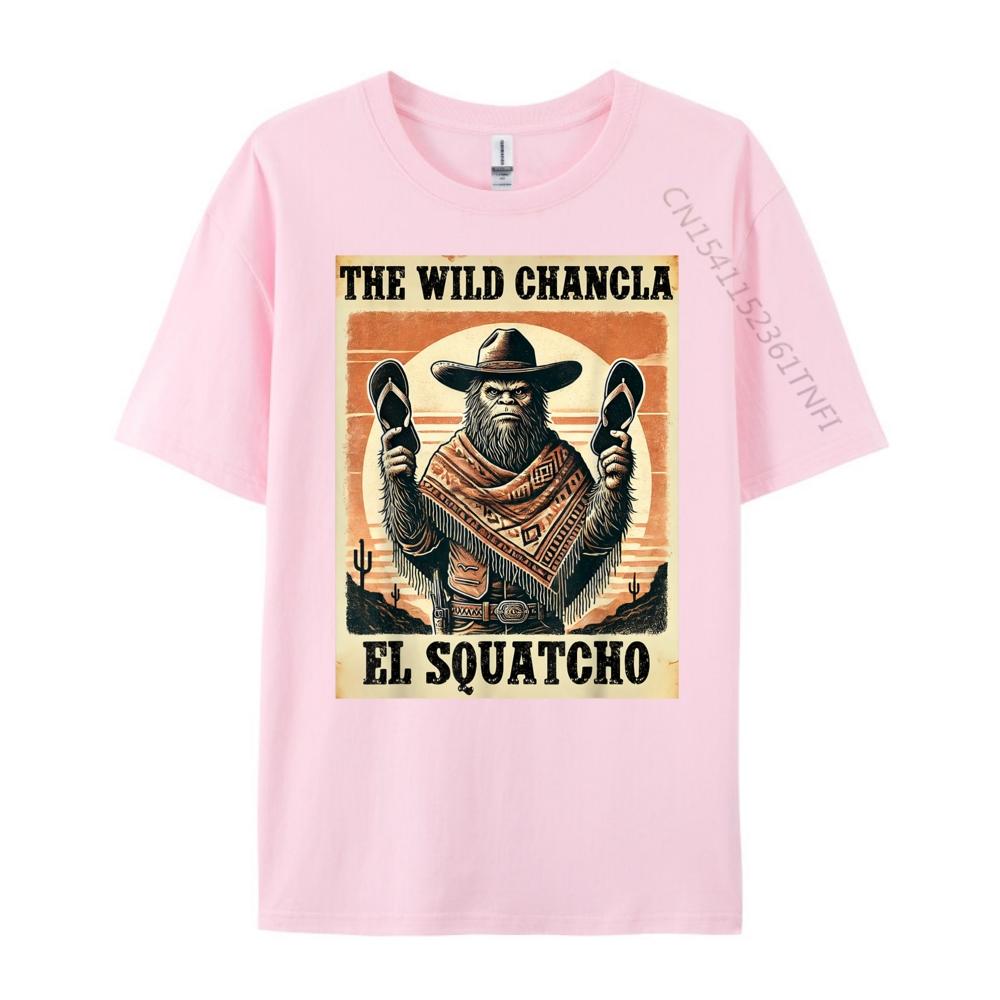Funny Mexican Bigfoot El Squatcho The Wild Chancla Men's T-Shirts High Quality Vintage