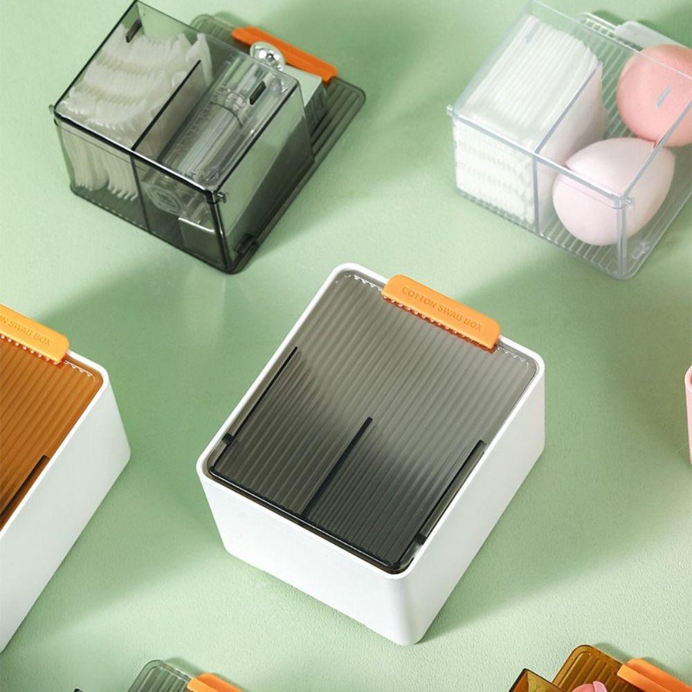 Free Punching Cotton Swab Storage Box with Lid Container Box Convenient Storage Drawer Cotton Pad