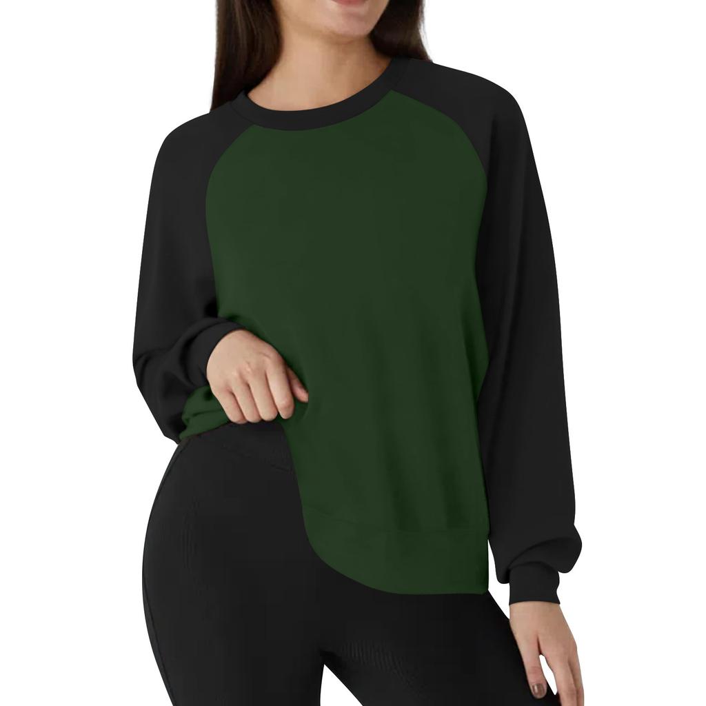 Женская повседневная свободная толстовка-пуловер, однотонная толстовка с длинными рукавами