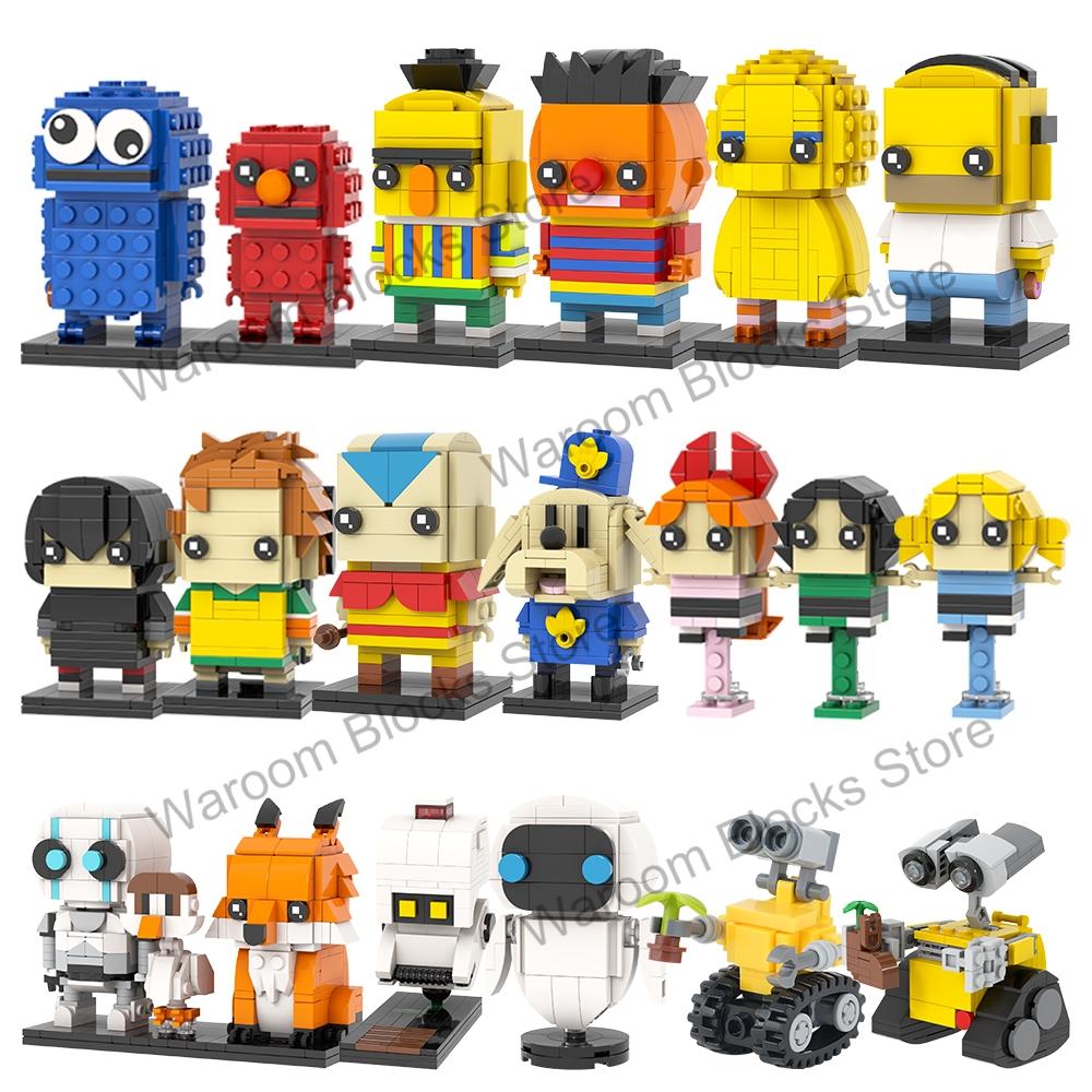 MOOXI MOC Anime Brickheadz Cartoon Figures Robot Animal Building Blocks Toys For Children Adult Friends Gift 3D Medol Kit Bricks