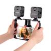 Mini LED Video Light 5W Photography Fill-in Lamp 6500K Dimmable, 2pcs + Handheld Smartphone