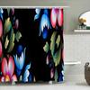 Красочная цветочная шторка для душа из печатной полиэстеровой ткани, декор для ванны, водонепроницаемые аксессуары для ванной комнаты, синий, розовый, красный, белый, желтый, гр