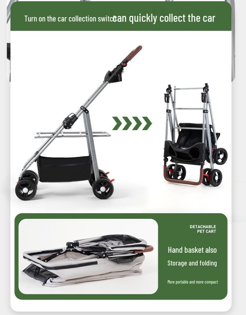 Compact Foldable Pet Stroller for Dogs and Cats