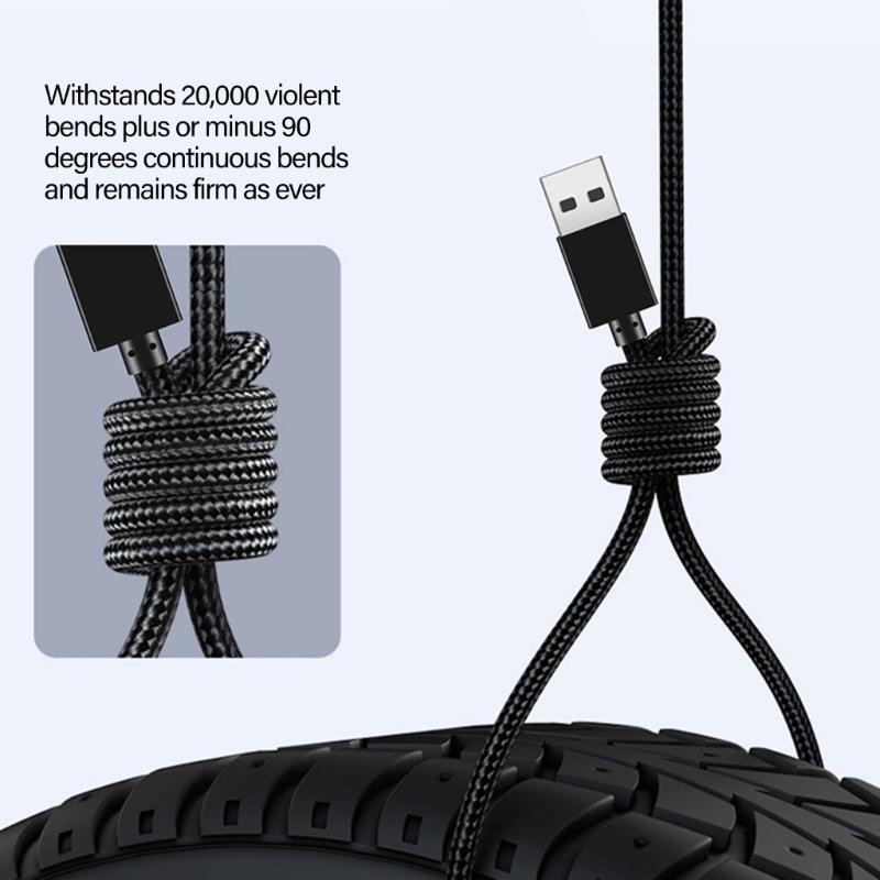 Мини-USB-кабель Быстрая скорость Мини-USB-кабель Кабель для быстрой передачи данных Плетеный нейлоновый шнур для быстрой передачи данных и зарядки