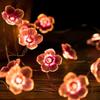New Sakura Lantern 2M LED Flower Lights String Christmas Outdoor Plum Garden Flower Shape Battery Light Party Wedding Decorations