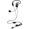 Elecom Wired Headset with USB Mute Volume Lightweight Remote Web Black Microphone, Neckband, Function, Adjustment, [Telework, Work, Conference],