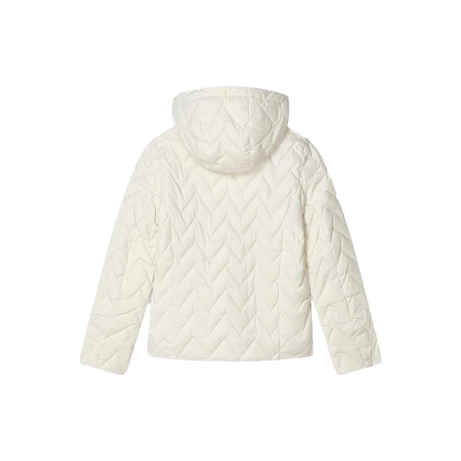 Fila Однотонная пуховая куртка с капюшоном на молнии Женская верхняя одежда Молочно-белый F11W341902F-IV