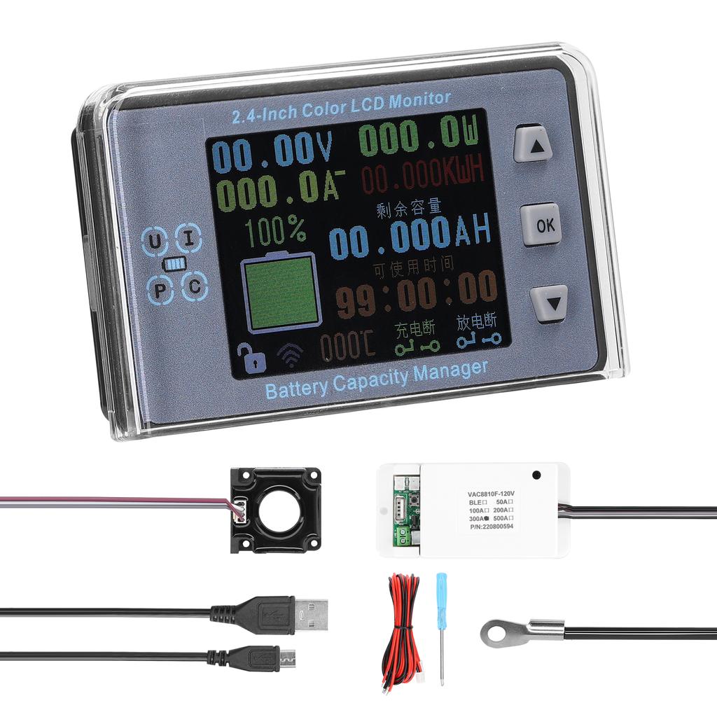 2,4-дюймовый беспроводной измеритель напряжения Амперметр Вольтметр Кулонометр Батарея Детектор мощности Батарея