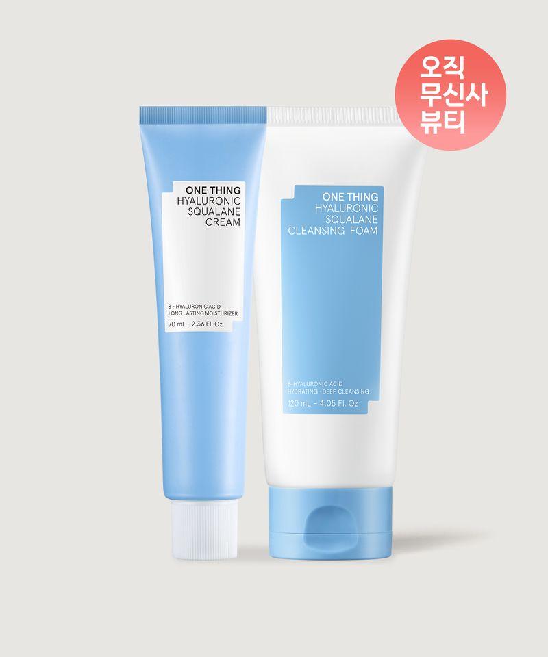 Hyaluronic Squalane Cleansing Foam 120ml + Cream 70ml