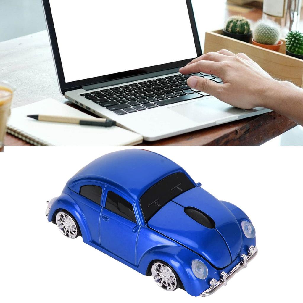 Wireless Classic Car Style Optical Mouse with USB 1600DPI LED Ergonomic Office Mouse for Laptops and Desktop Computers Mouse, 2.4G Receiver, Light,