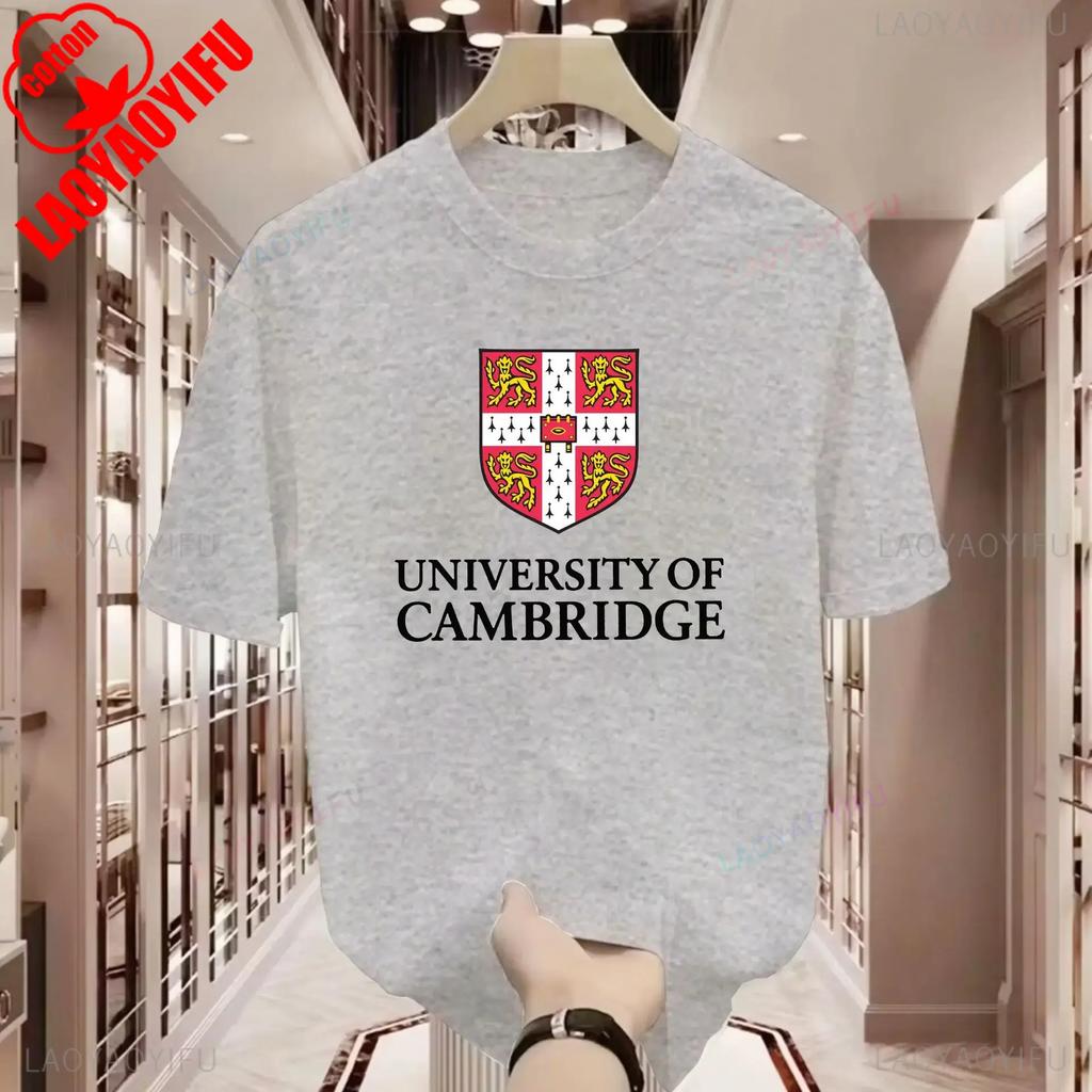 Cambridge University Short Sleeve Tshirt Alumni Commemorative Gift Unisex Campus Wear Summer Casual Streetwear