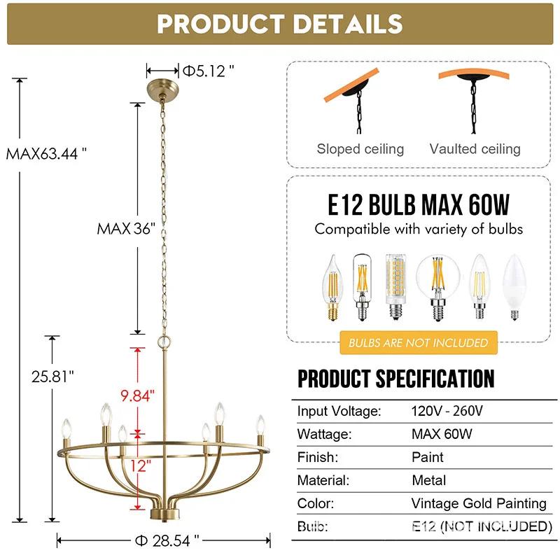 Американский современный светильник, роскошный ресторан, подвесной светильник, гостиная, потолочный подвесной светильник, украшение для дома, ретро-свечи