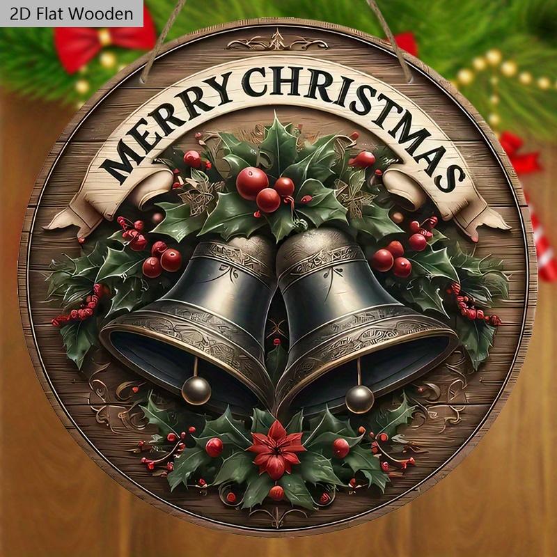 Ретро Деревянная Рождественская Табличка с Merry Christmas - Табличка Navidad для Декора на Входную Дверь или Стену - Идеальное Рождественское Украшение