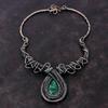 Faceted Zambian Emerald Necklace Copper Wire Wrapped Adjustable Necklace Handmade Copper Jewelry High Quality Gemstone Necklace Wedding Gift