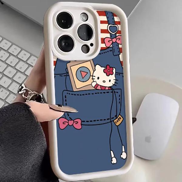 Чехол Ladder Shell Music Cartoon Cat, подходит для Apple 17 Pro Max/16/15/14/13 Pro