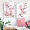 Цветы вишни, розовые цветы, цитаты, скандинавские постеры и принты, картины на холсте, настенные художественные картины для гостиной, домашний декор