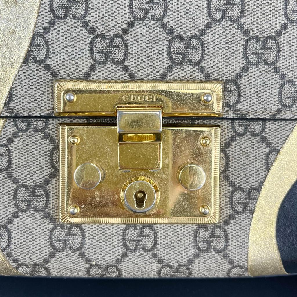 [Pre-Owned] Padlock Small Beige Coated Canvas Monogram Print Crossbody Bag - Very Good #TR8NK8