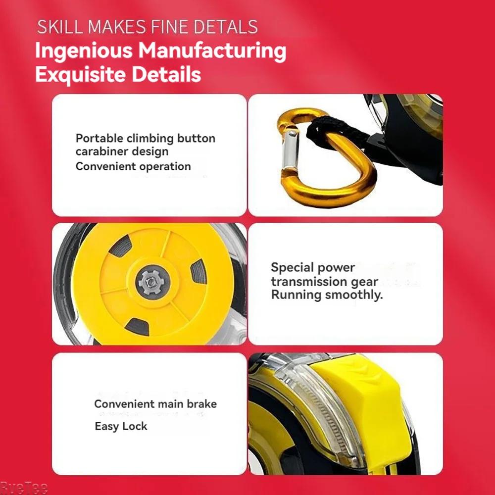 7,5 м Водонепроницаемая рулетка с экстратолстой стальной лентой, двусторонняя шкала, выдвижная, для столярных работ, дизайнерские измерительные инструменты