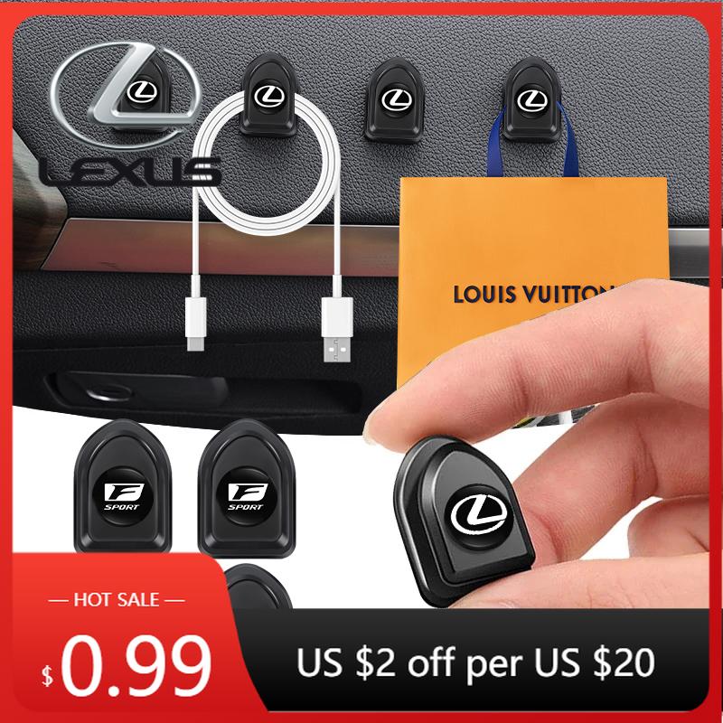 Interior Stickers 2/4Pcs Car Self Adhesive Mini Storage Hooks Accessories For Lexus F SPORT ES RX NX LS UX LM LX GX LC RZ IS CT