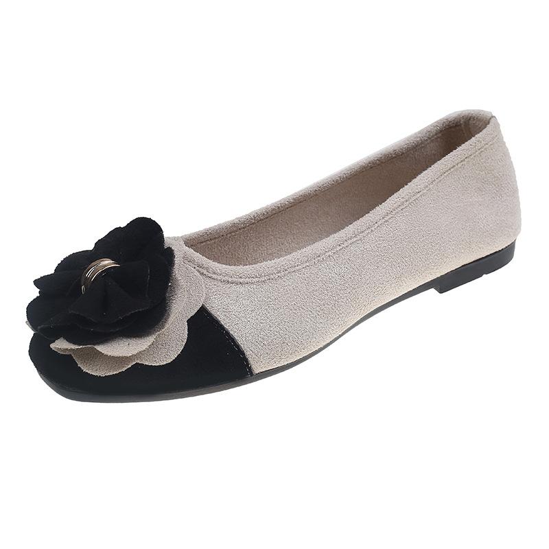 Женские туфли больших размеров с бантом и цветочным принтом, цветными блоками, с квадратным носком, на плоской подошве