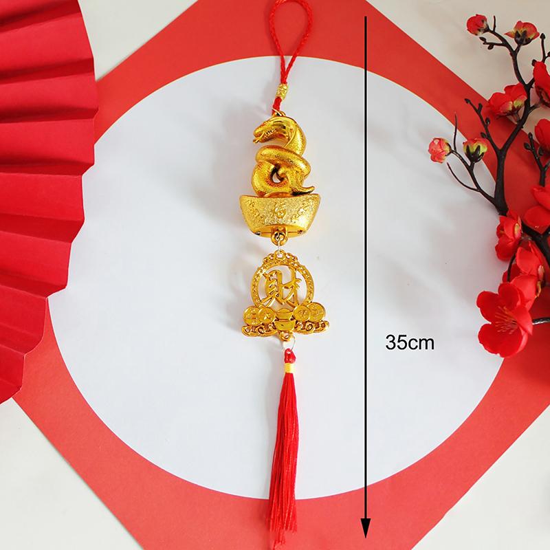 1 шт. Счастливый талисман 2025 года Змеи позолоченный пластиковый зодиакальный кулон в виде змеи новогодние украшения для дома и автомобиля