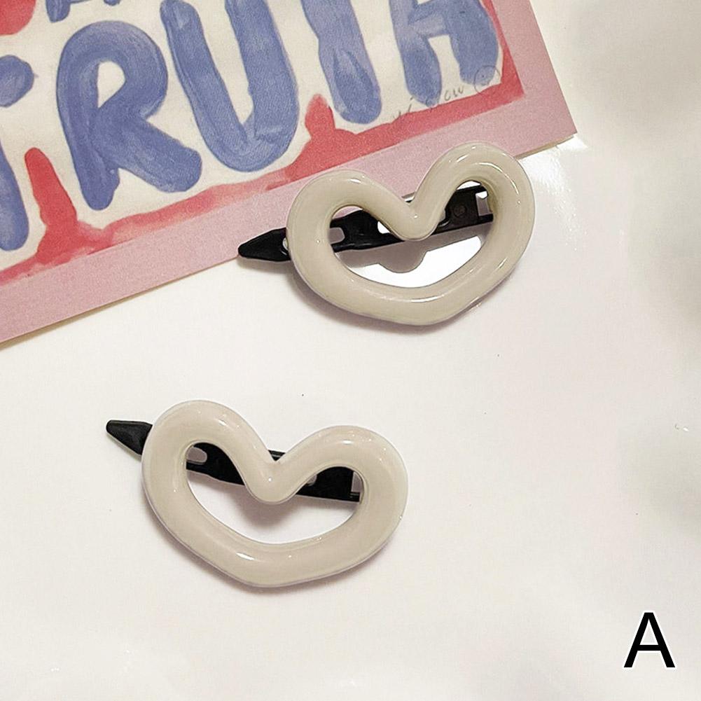 Super Cute Pink Beige Heart-shaped Pentagram Hair Clip Kawaii Korean Stars Hairpin Hairpin For B8B7