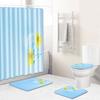 Stylish And Simple Shower Curtain Floor Mat Four-Piece Set Bathroom Toilet Carpet Shower Room Mat Foot Mat