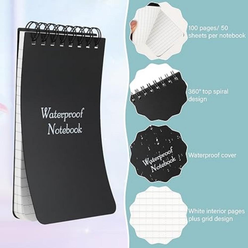 Waterproof Small Notebook Tactical All Weather Pocket Notepads Mini Spiral Memo Pad Note Pads For Outdoor Home Office School Gif